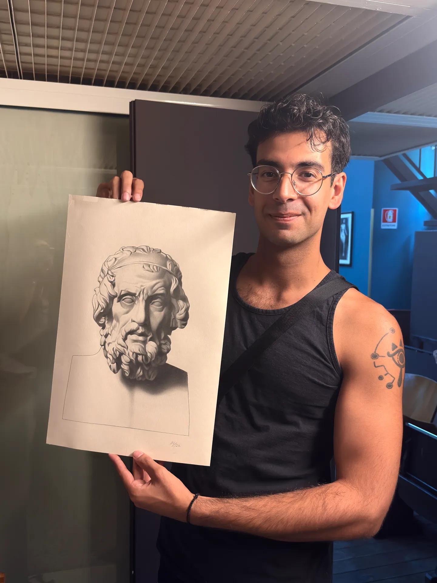 Alessio Sergio with a Bargue drawing